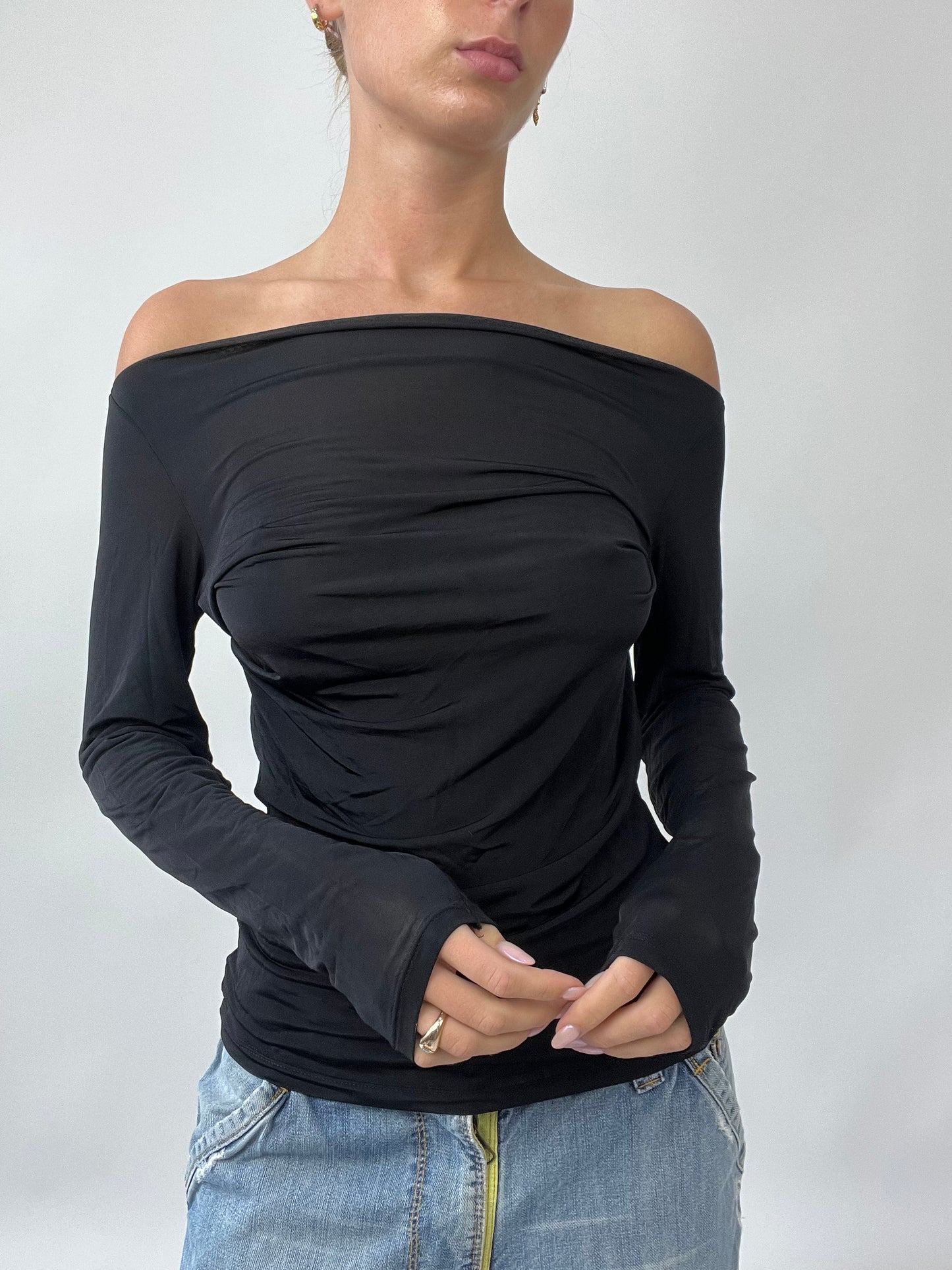 PUB GARDEN DROP | medium black united colors of benetton long sleeve top