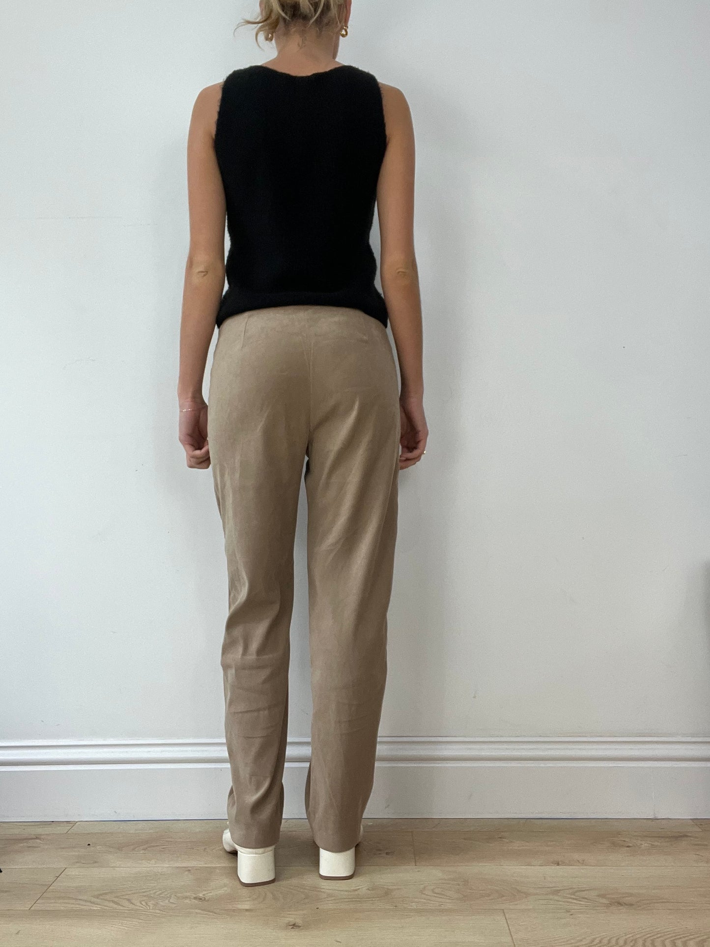 BUFFY THE VAMPIRE SLAYER | medium beige straight leg trousers