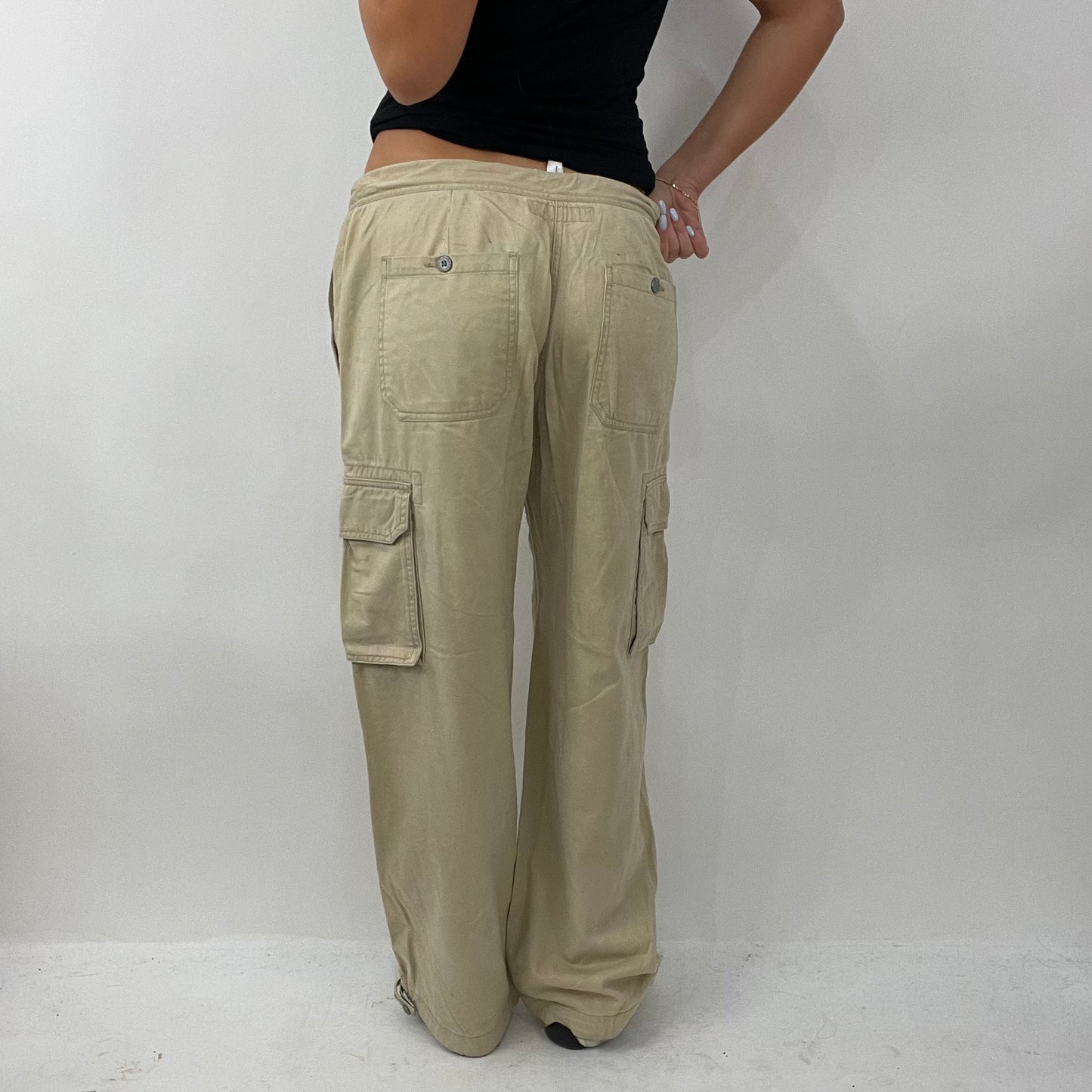 GORPCORE DROP | medium beige cargo trousers with tie waist