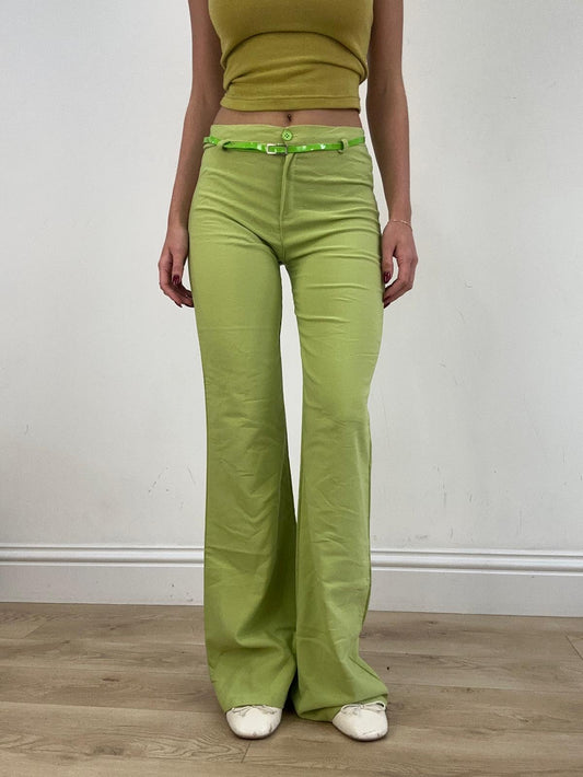 st patrick’s day | medium green flared trousers