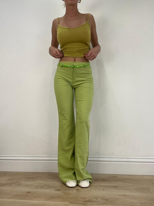 st patrick’s day | medium green flared trousers