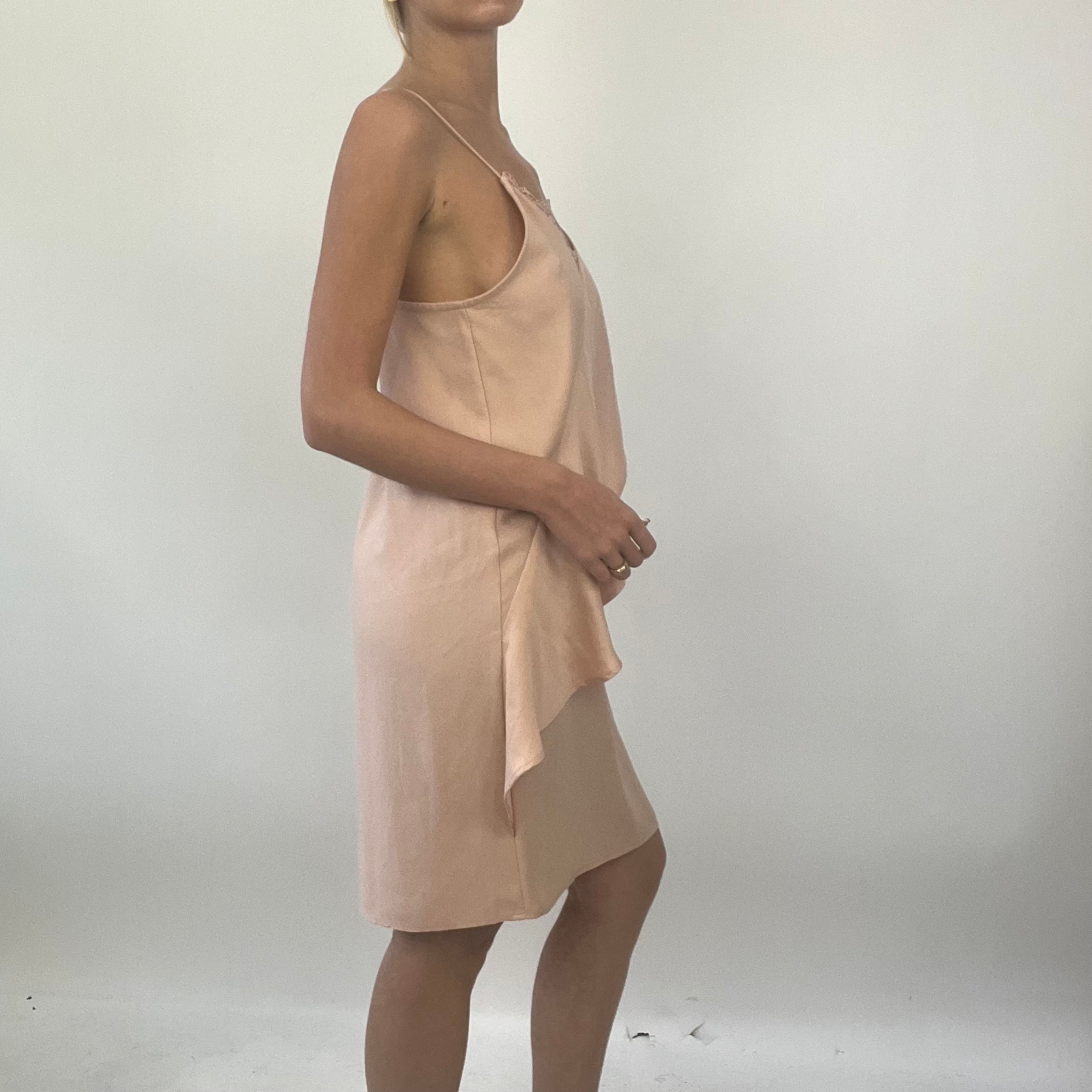 PROM SEASON DROP small pale pink old label mango slip dress remass