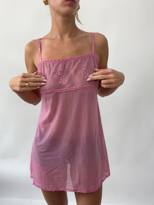 SUMMER SOLSTICE DROP | medium pink sheer slip dress