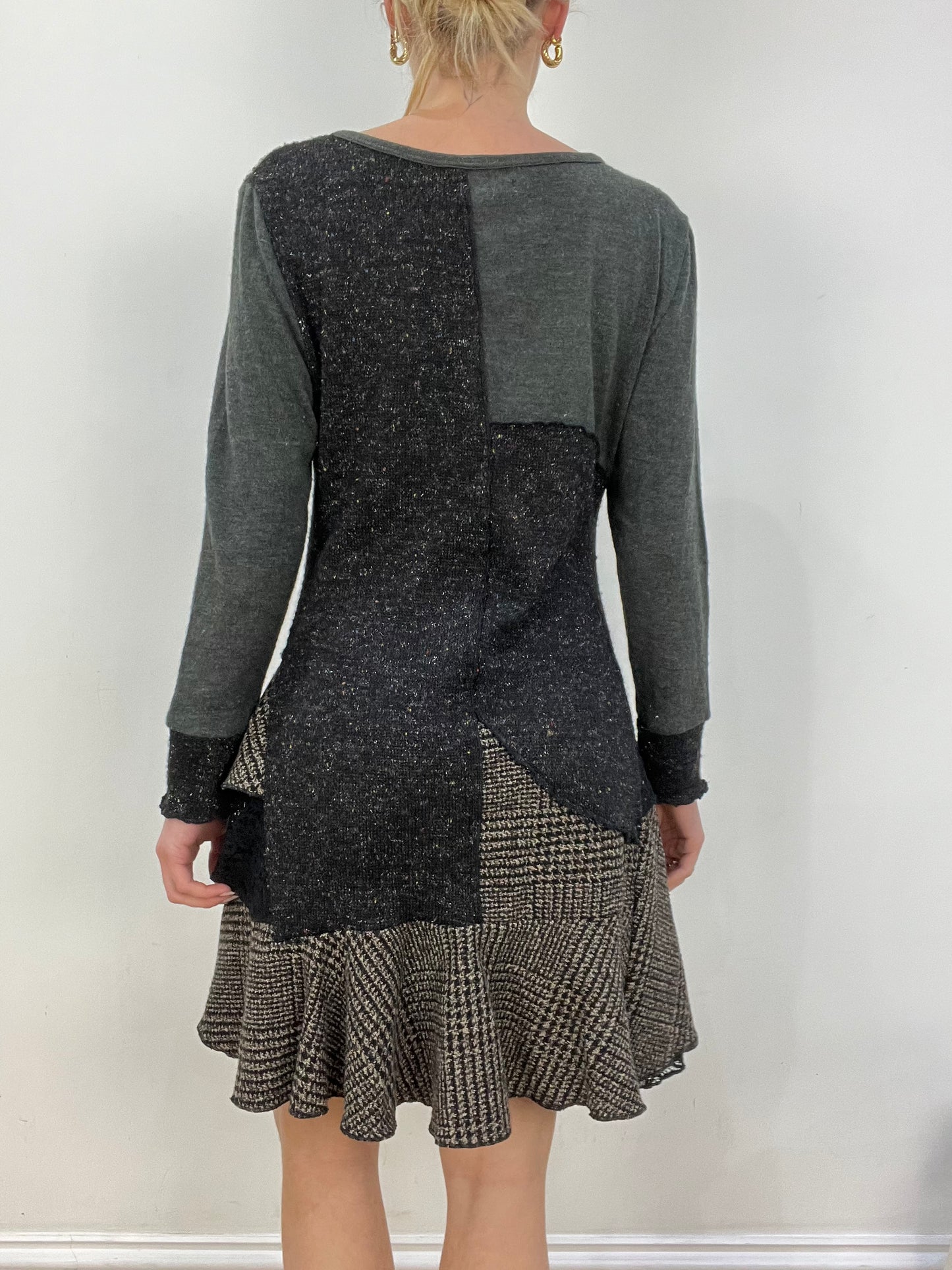 vintage edit nine | medium grey patchwork style dress