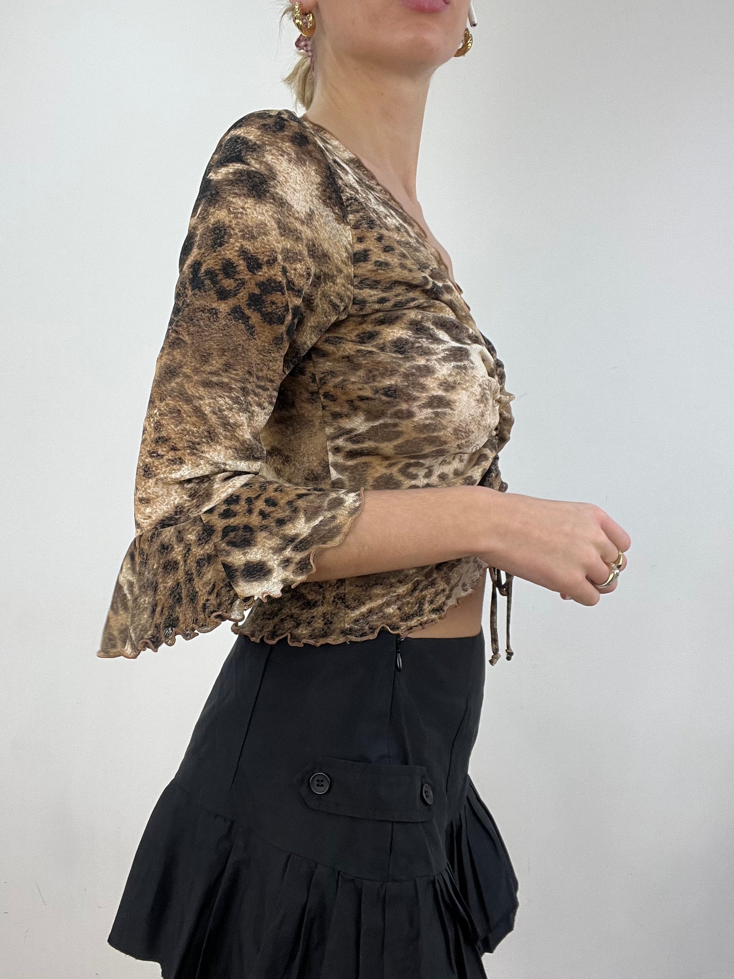 vintage edit six | medium brown leopard print top