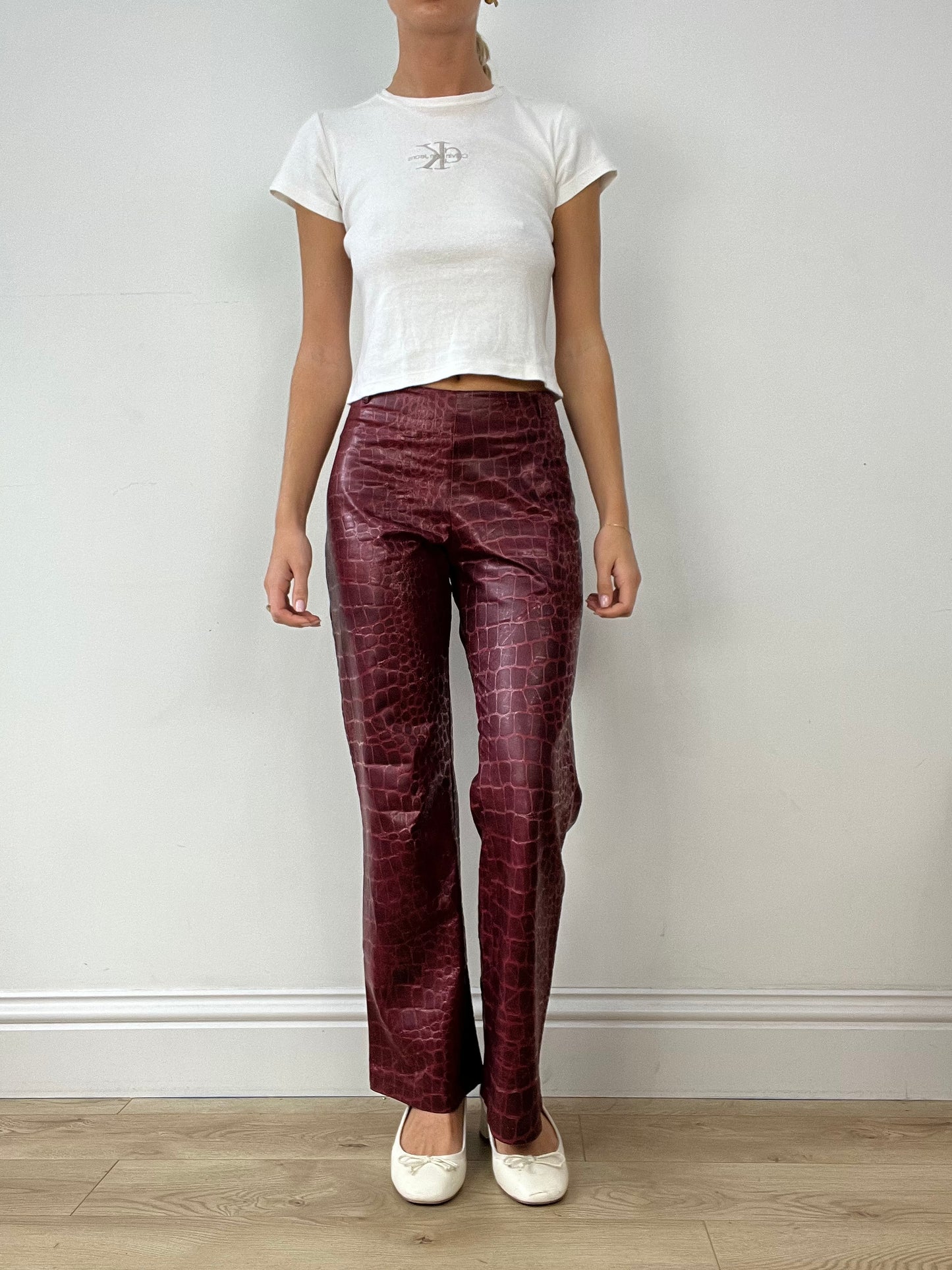 BUFFY THE VAMPIRE SLAYER | small red snakeskin print trousers