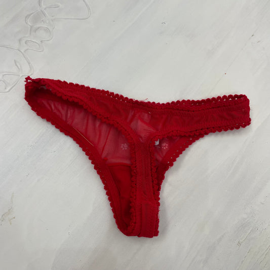 GALENTINES DAY DROP | xs red mesh paw print thong