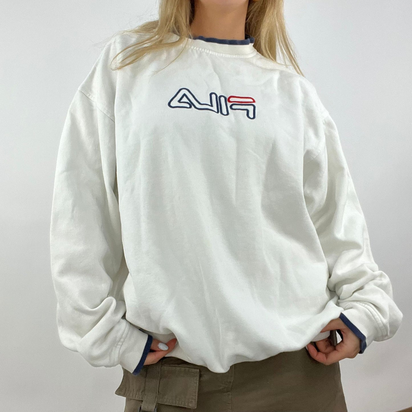 12 DAYS OF XMAS DROP xxl white fila sweatshirt remass