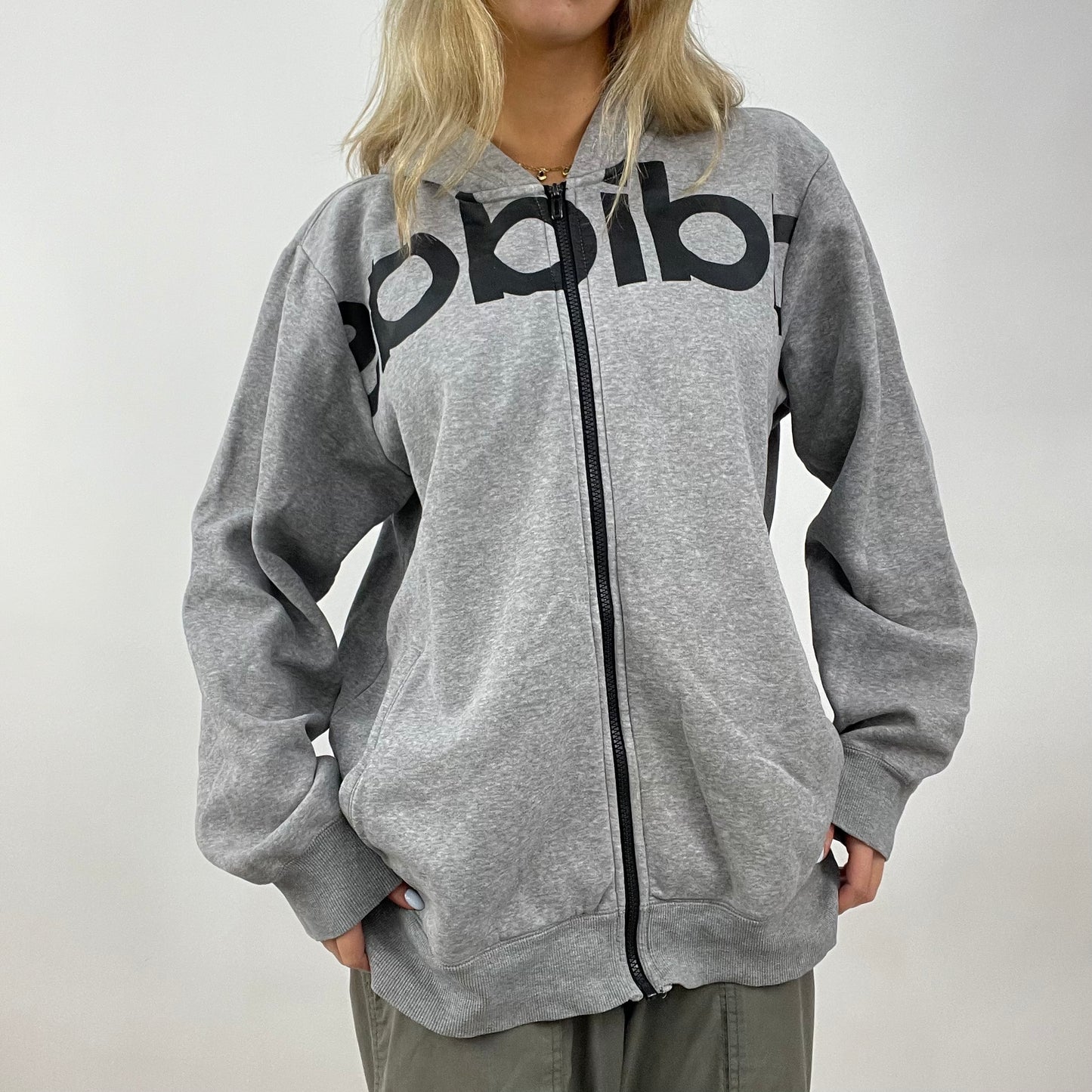 Adidas zip 2024 hoodie grey