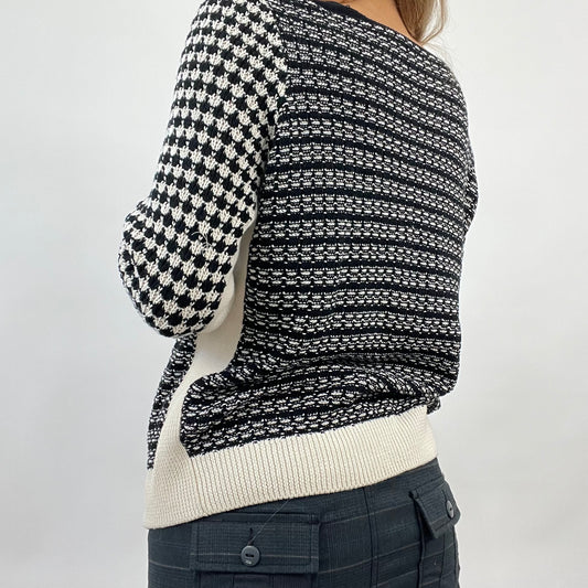 CORPCORE DROP | small black and white patterned knit cardigan