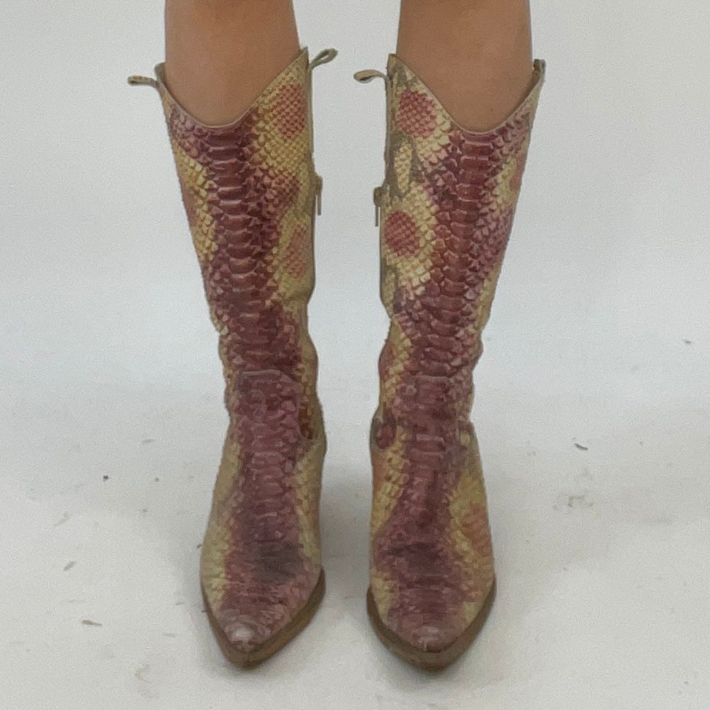 Pink snakeskin cowboy on sale boots