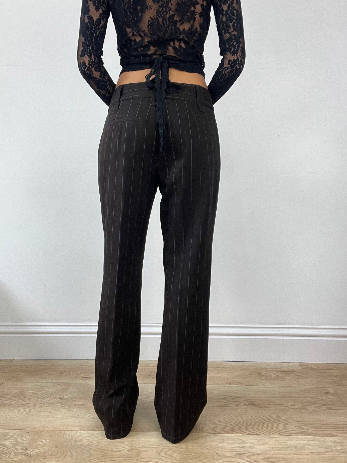 DINNER PARTY | medium brown pinstripe trousers