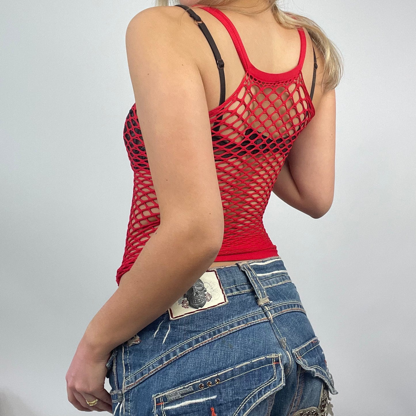 💻 PARIS HILTON DROP | small red fishnet cami top