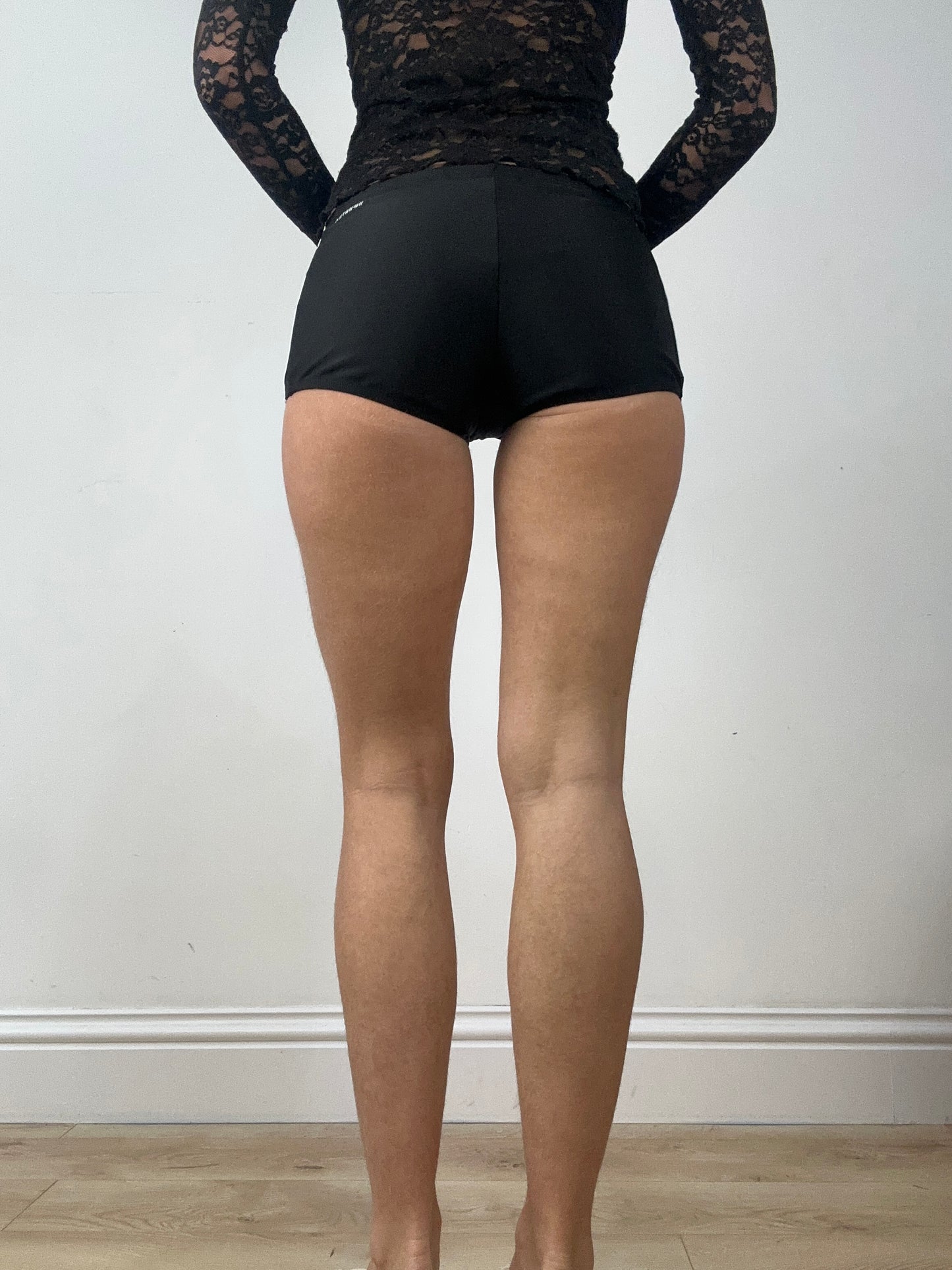 BALLETCORE | extra small black adidas booty shorts