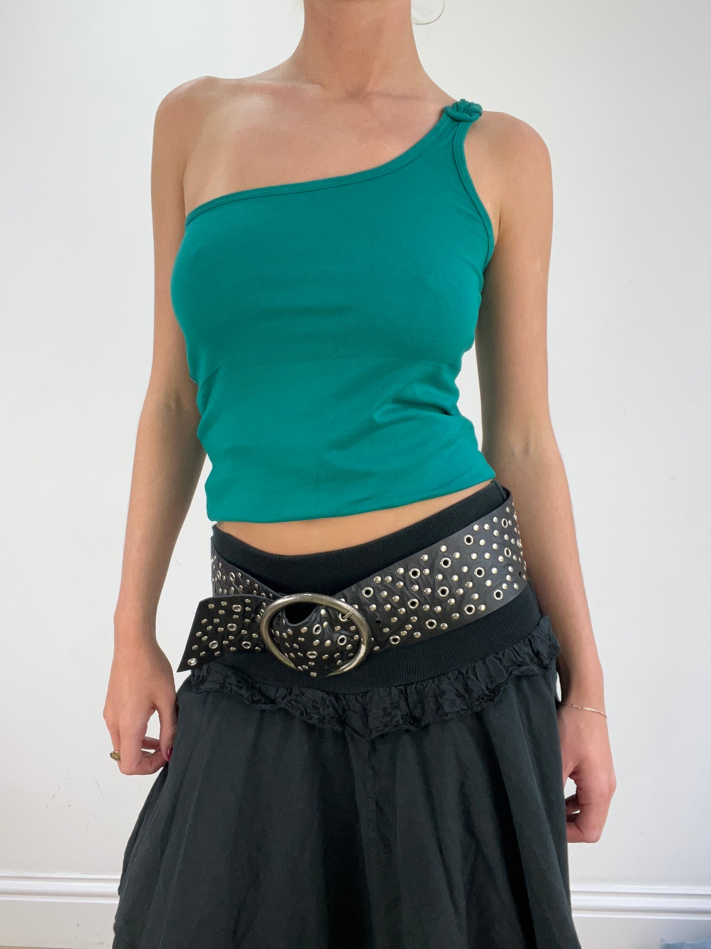 st patrick’s day | black and silver studded belt