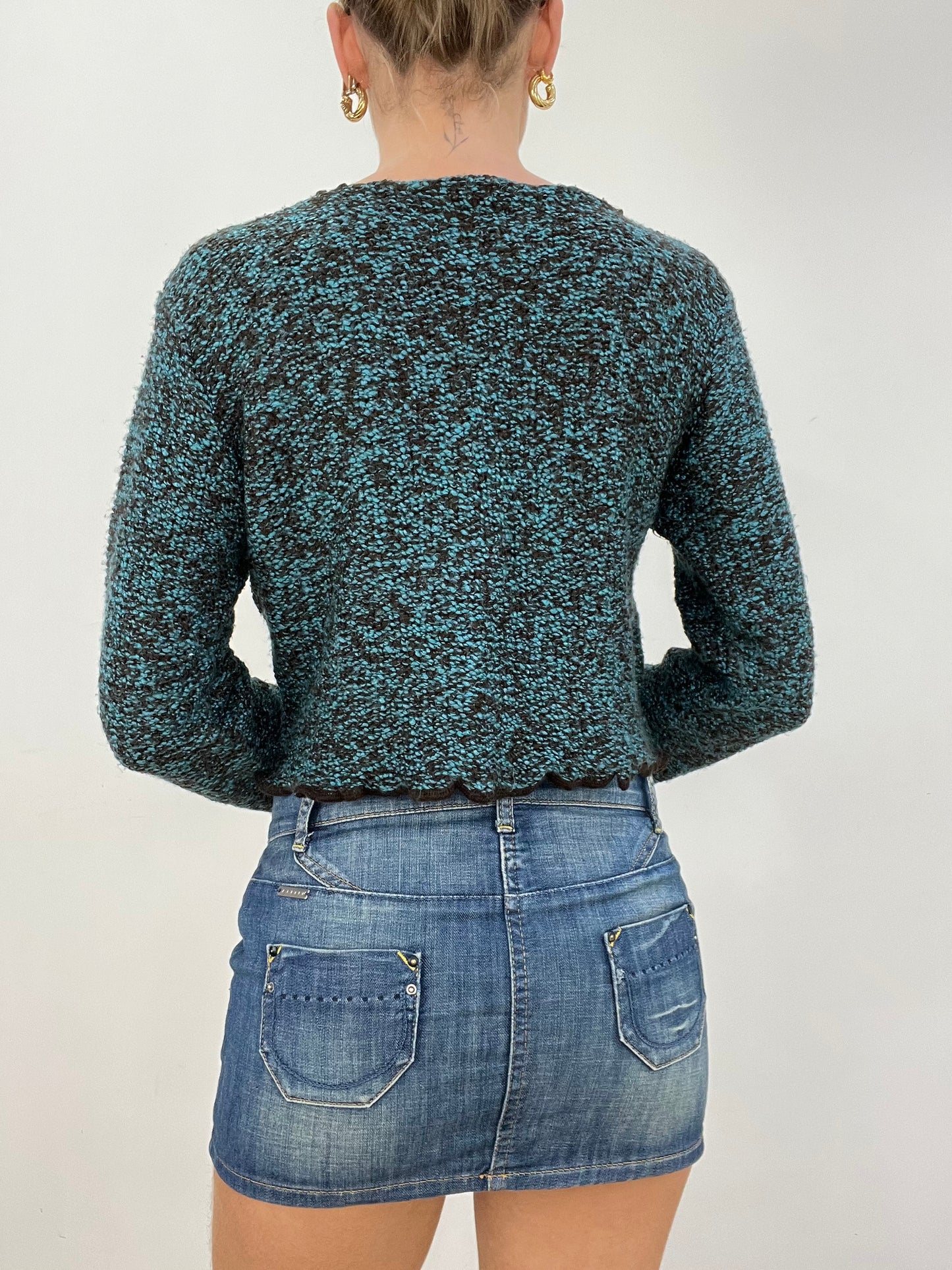 vintage edit two | small blue and brown knitted jumper