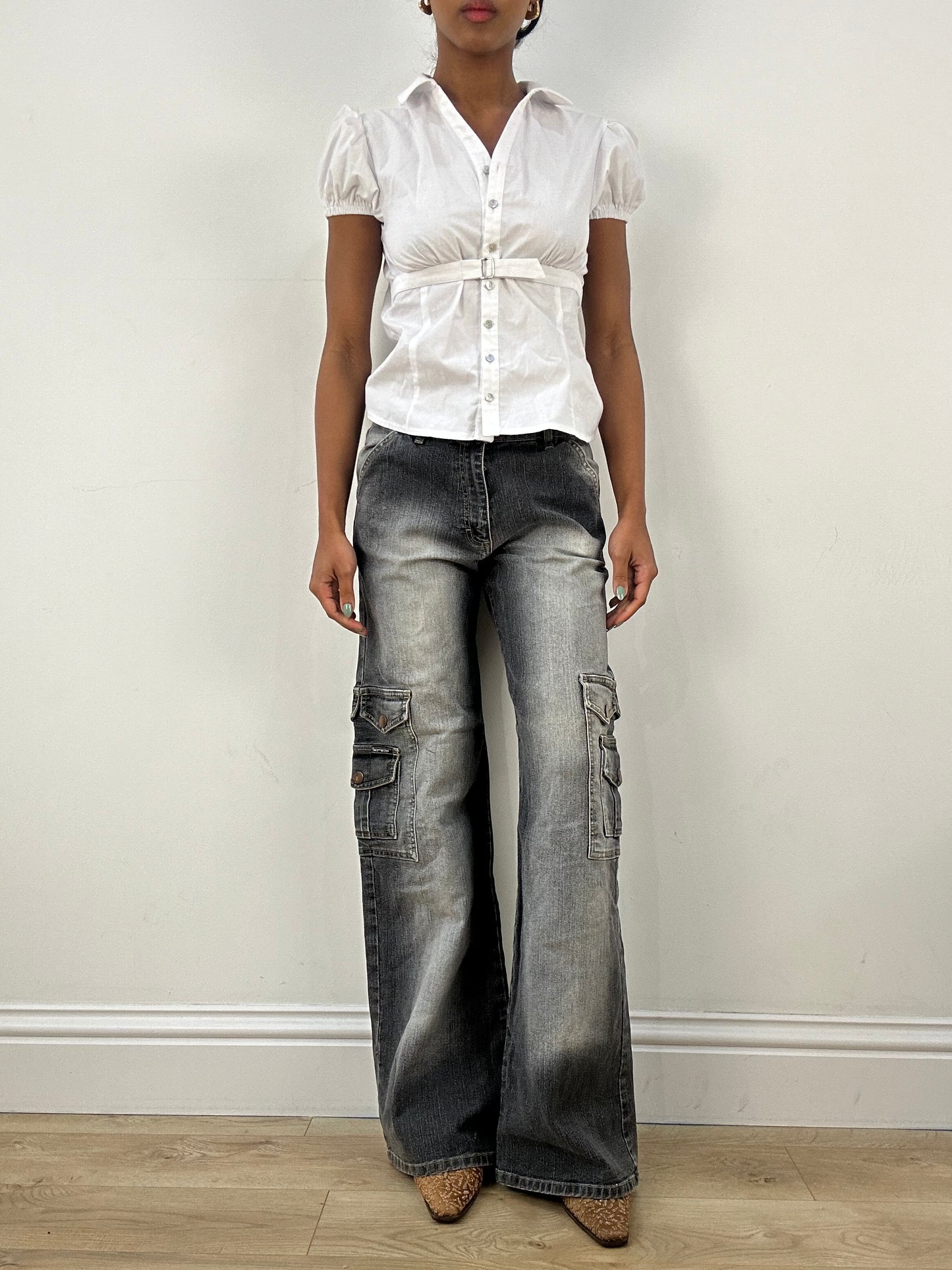 vintage edit: office siren | small grey wash denim jeans