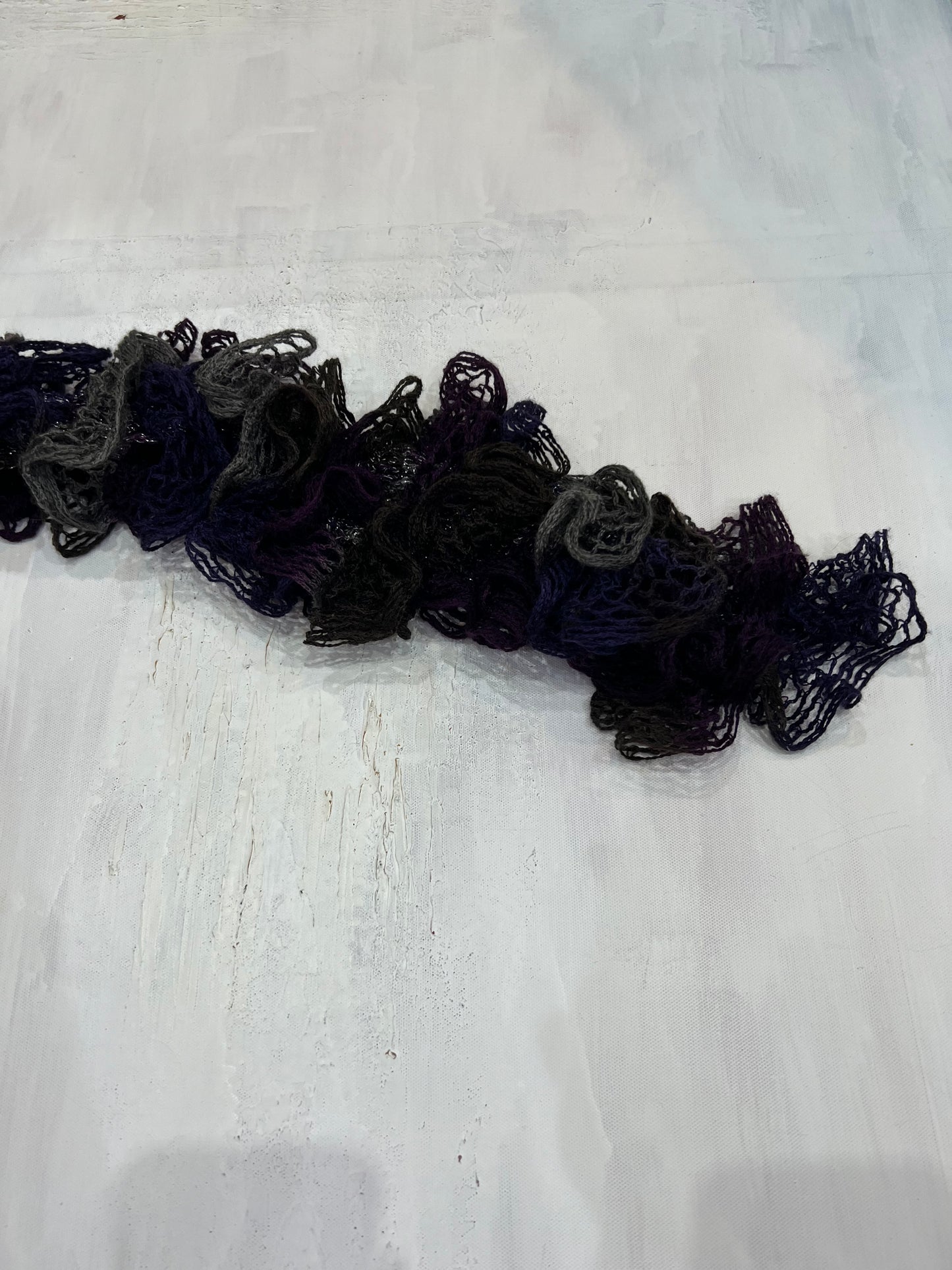 WINTER TRENDS | purple and grey ruffle scarf