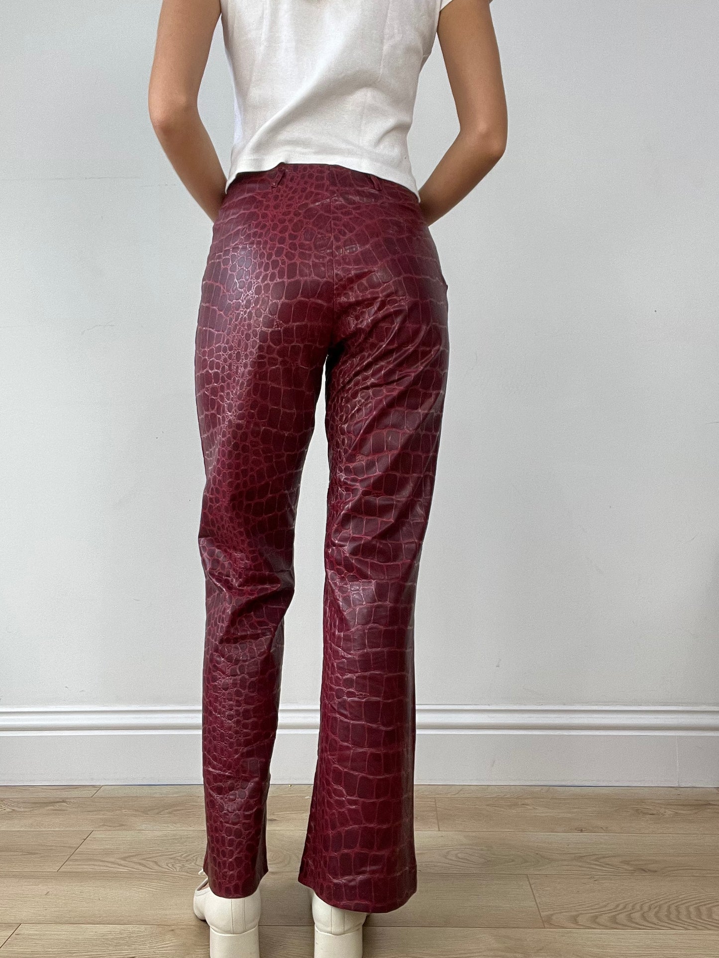 BUFFY THE VAMPIRE SLAYER | small red snakeskin print trousers