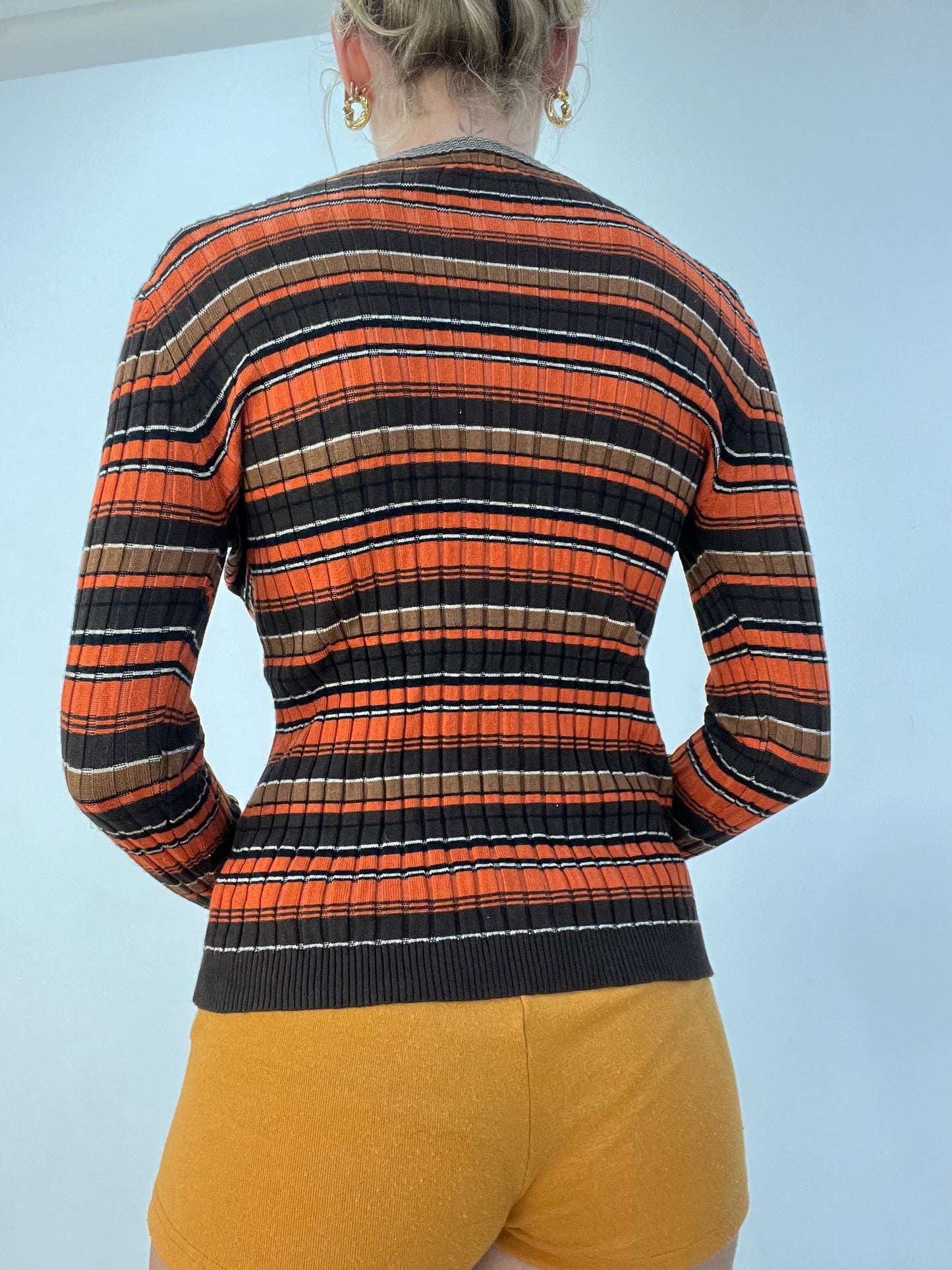 BEST PICKS | small brown and orange striped cardigan