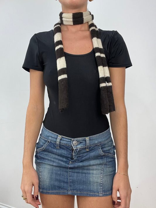 💻BALLETCORE | brown and white striped scarf