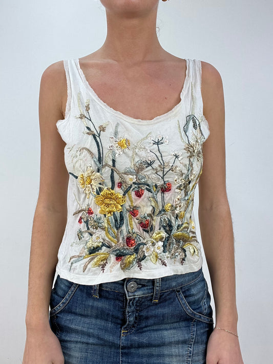 vintage edit seasonal faves | medium white blumarine floral cami