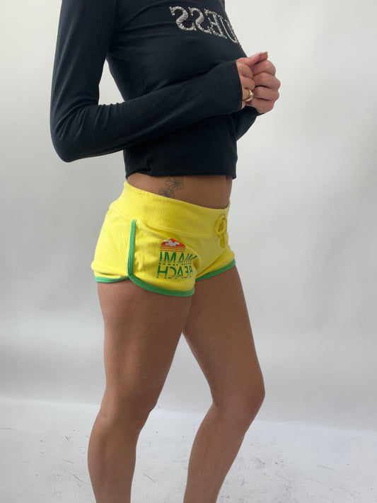 SUMMER SOLSTICE DROP | small yellow and green brazil mini shorts