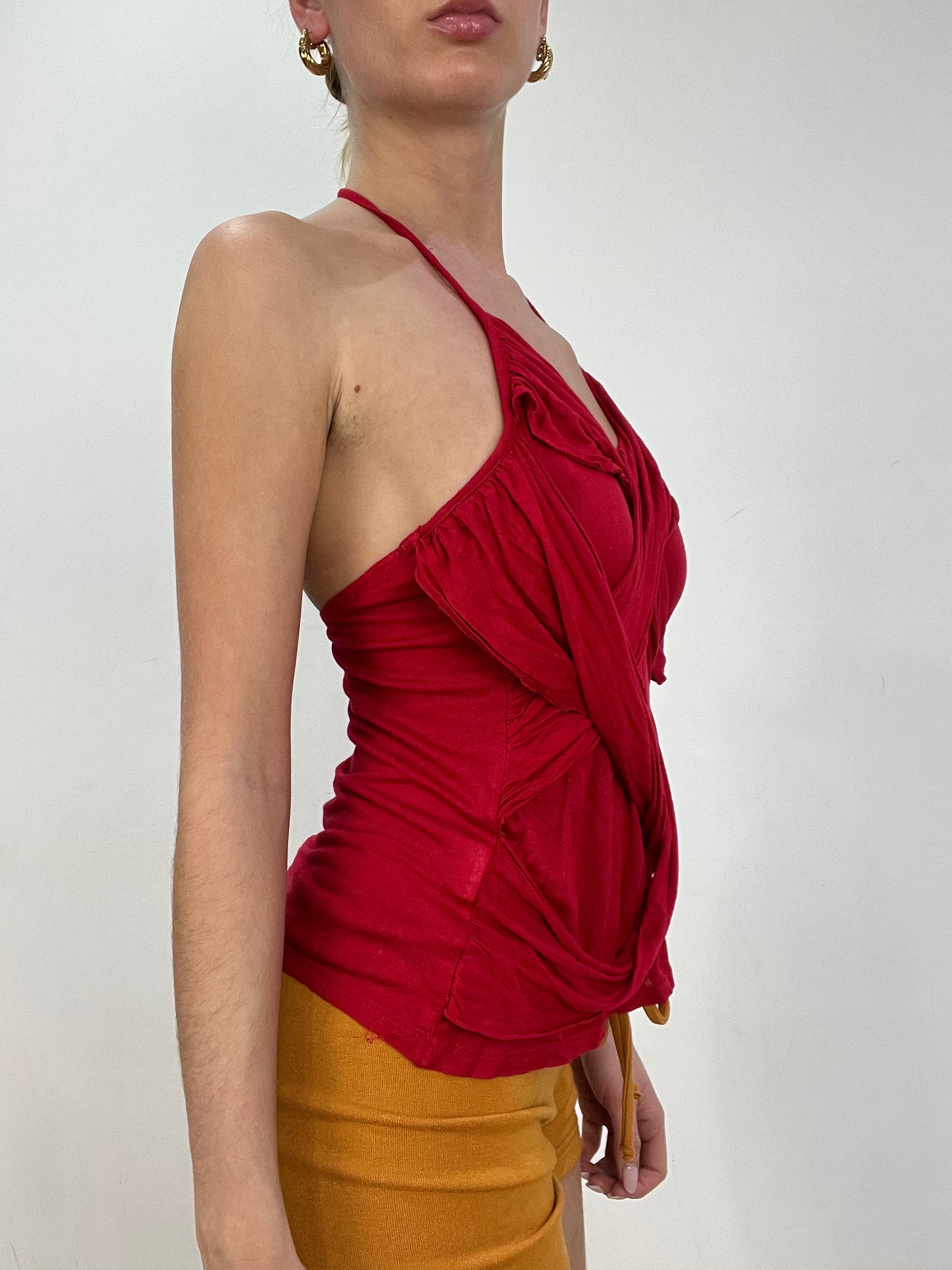 vintage edit nine | medium red halterneck top