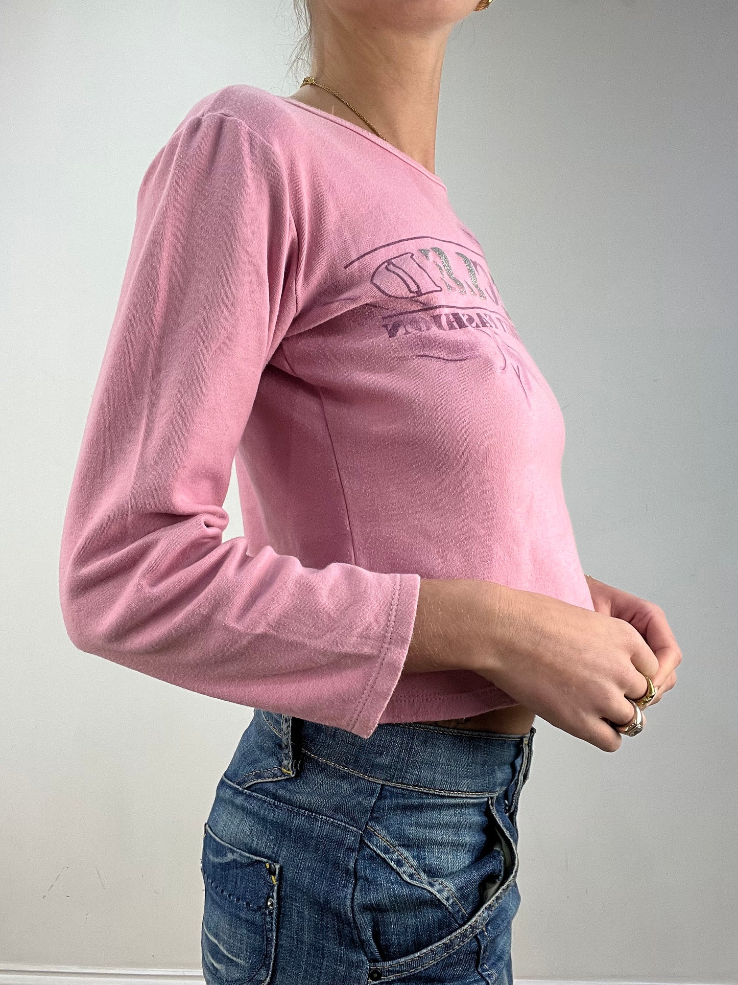 vintage edit nine: part two | small pink long sleeve graphic top