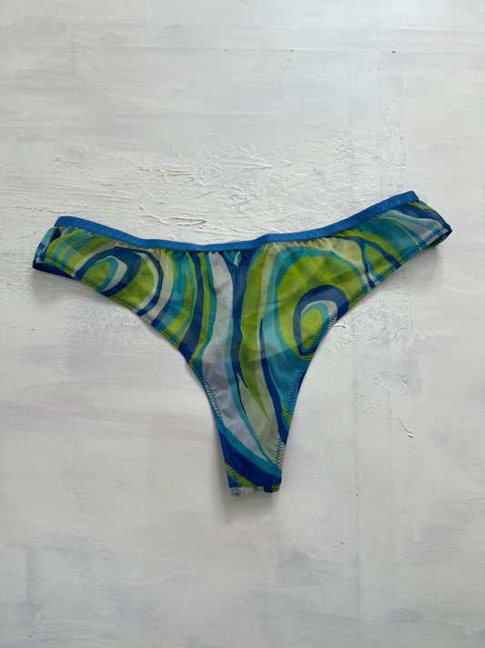 SUMMER SOLSTICE DROP | small green and blue mesh thong