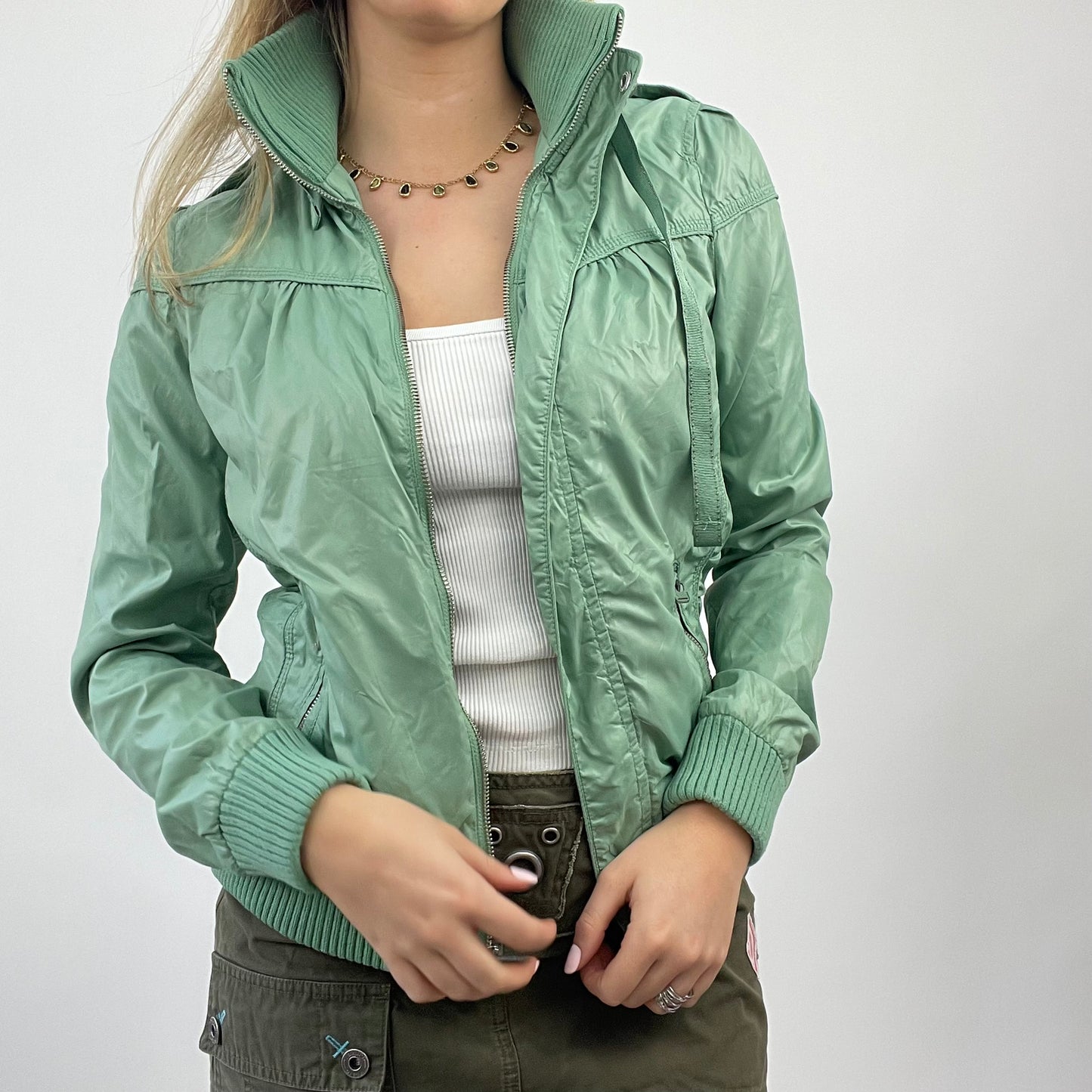 💻FUTURECORE DROP | medium green old label bershka jacket