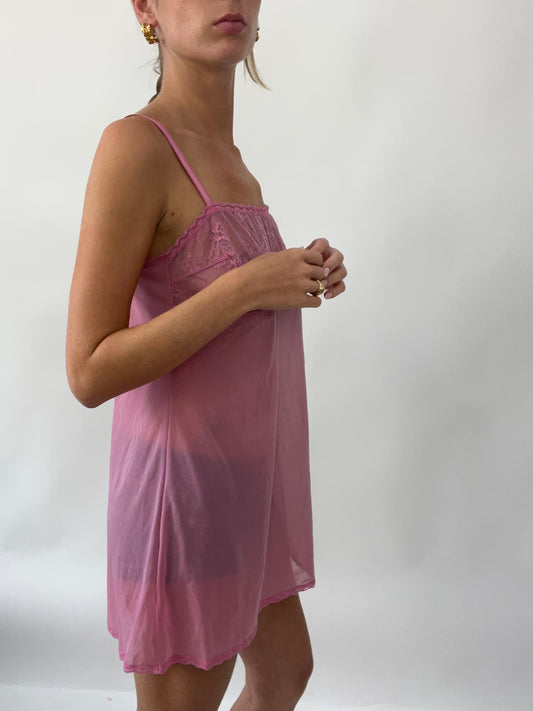 SUMMER SOLSTICE DROP | medium pink sheer slip dress