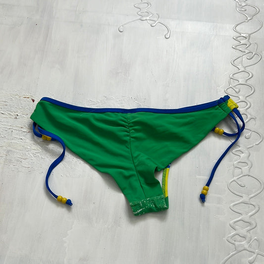 ‼️EUROS DROP | green and yellow brazil ruched bikini bottoms