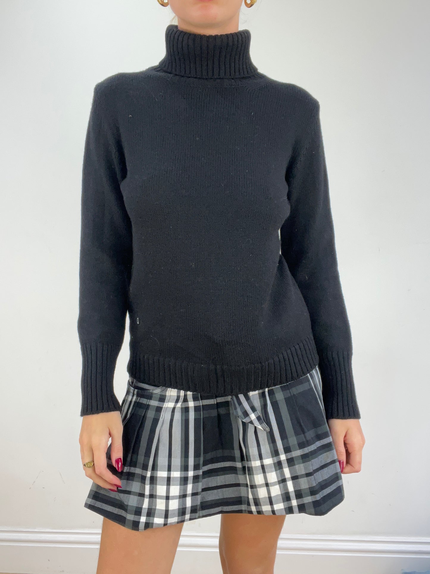 st patrick’s day | medium black knitted roll neck jumper