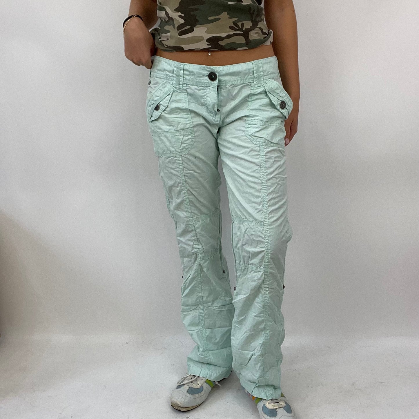 💻INSTA BADDIE DROP | large mint cargo trousers