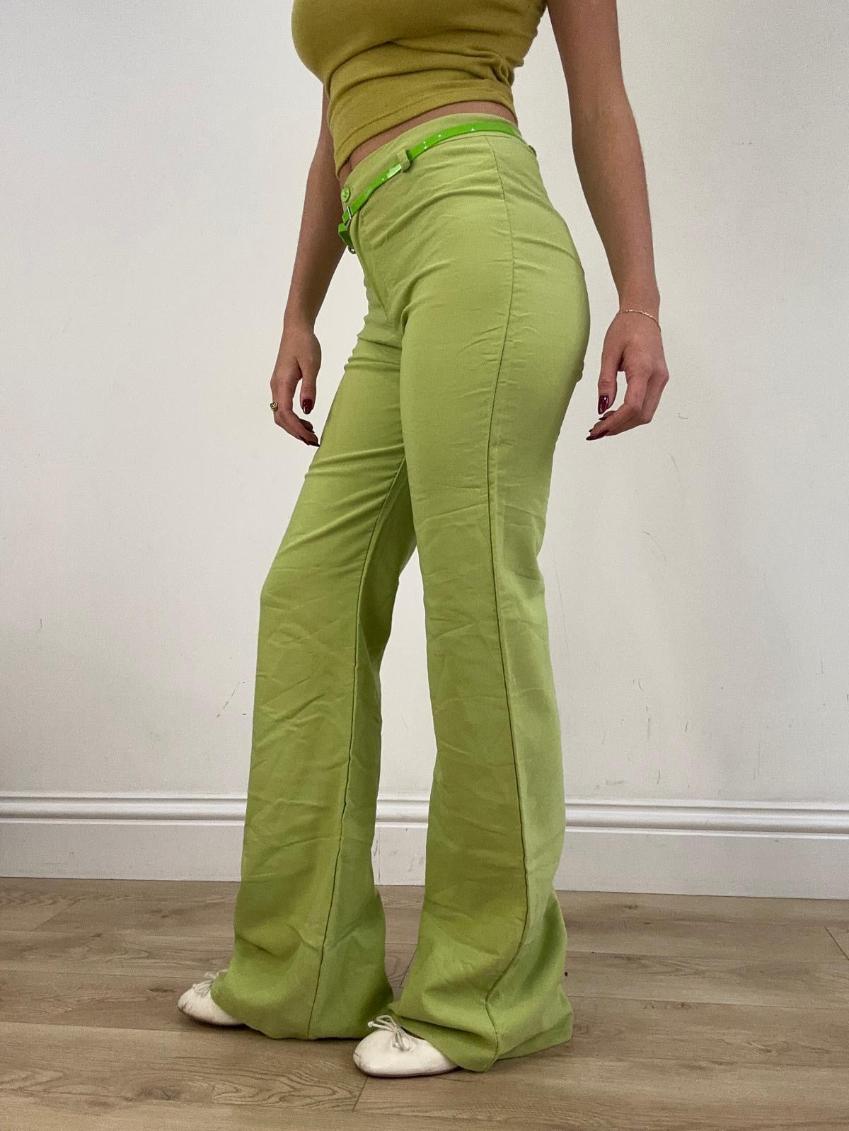 st patrick’s day | medium green flared trousers