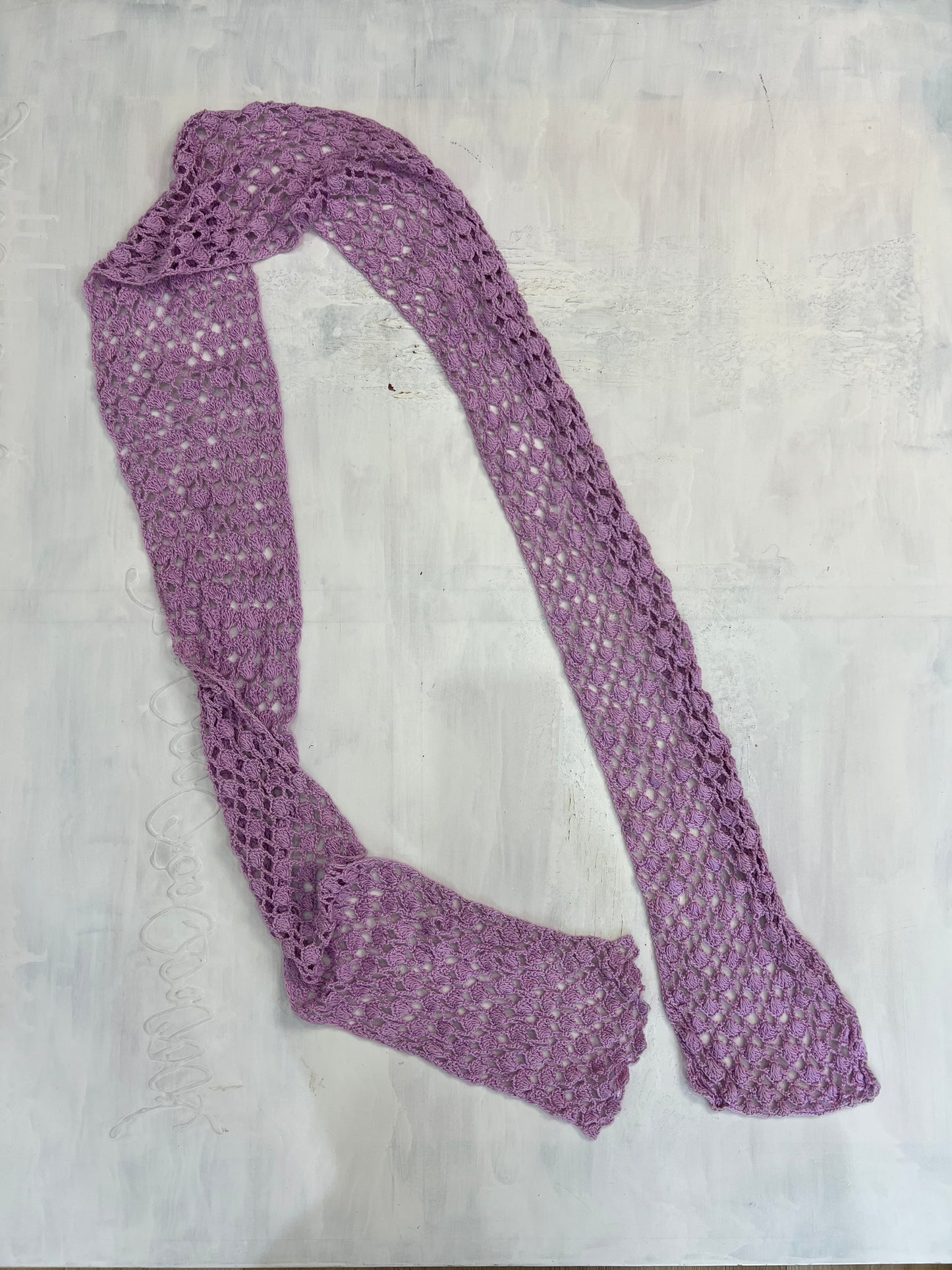 vintage drop 1 | light purple crochet scarf