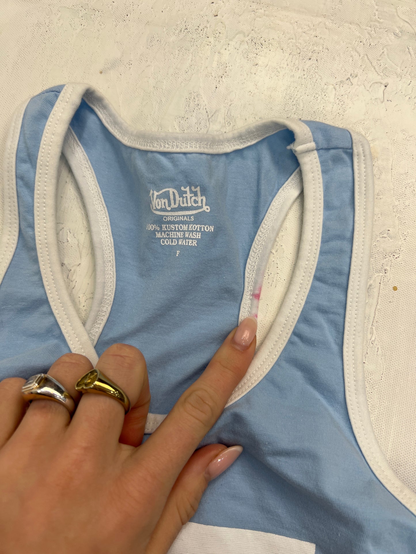 vintage edit eight | small baby blue von dutch tank top