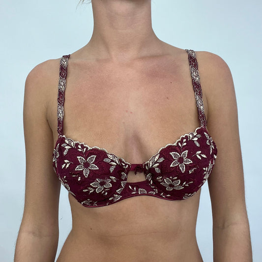 INSTA BADDIE DROP | small purple embroidered padded bra