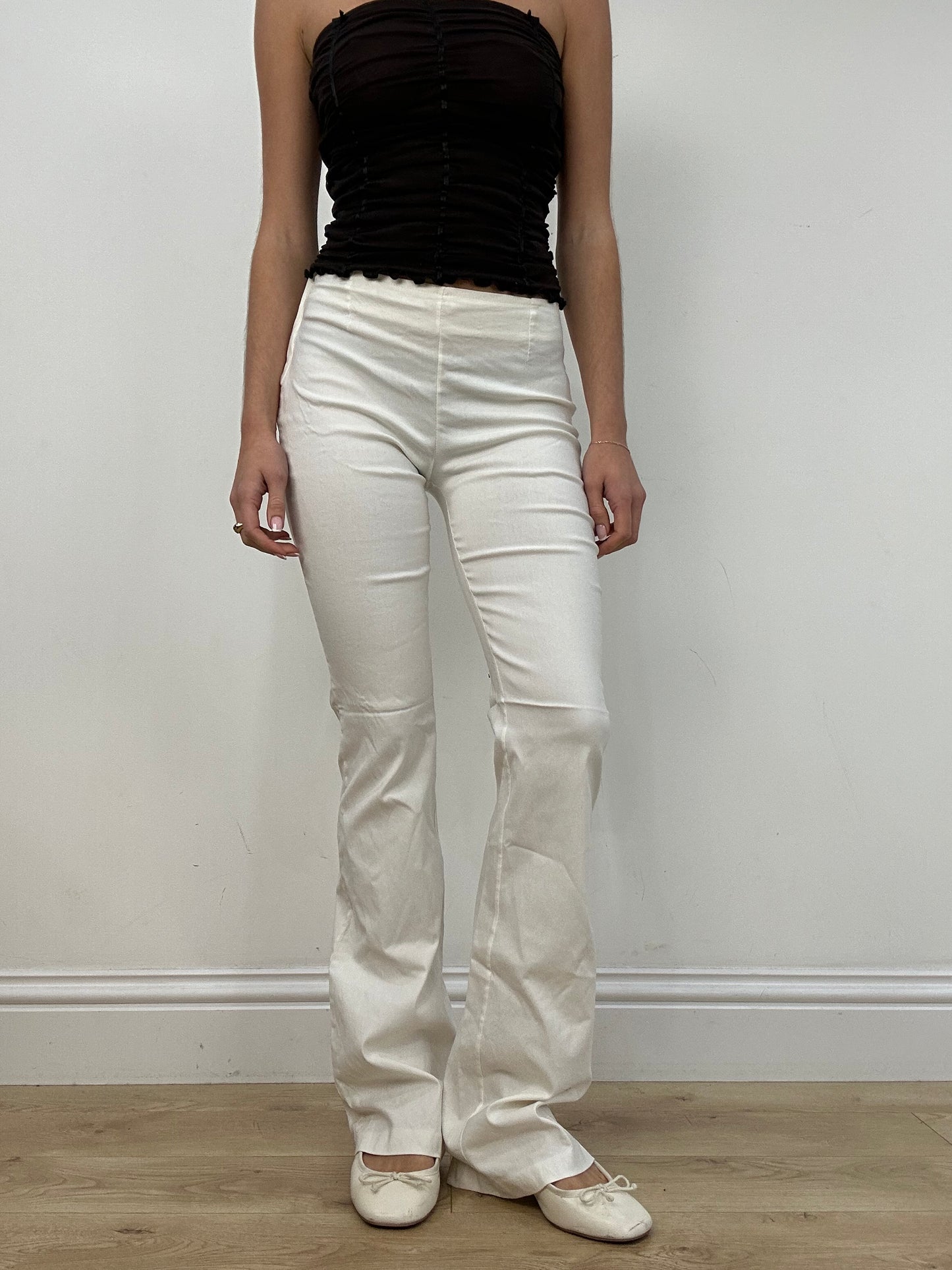 vintage edit four | medium white flared trousers