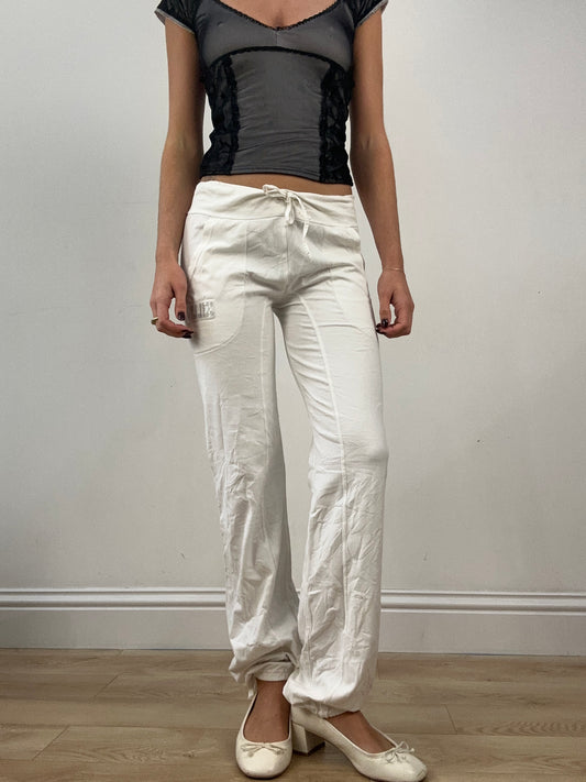 BALLETCORE | medium white tracksuit pants