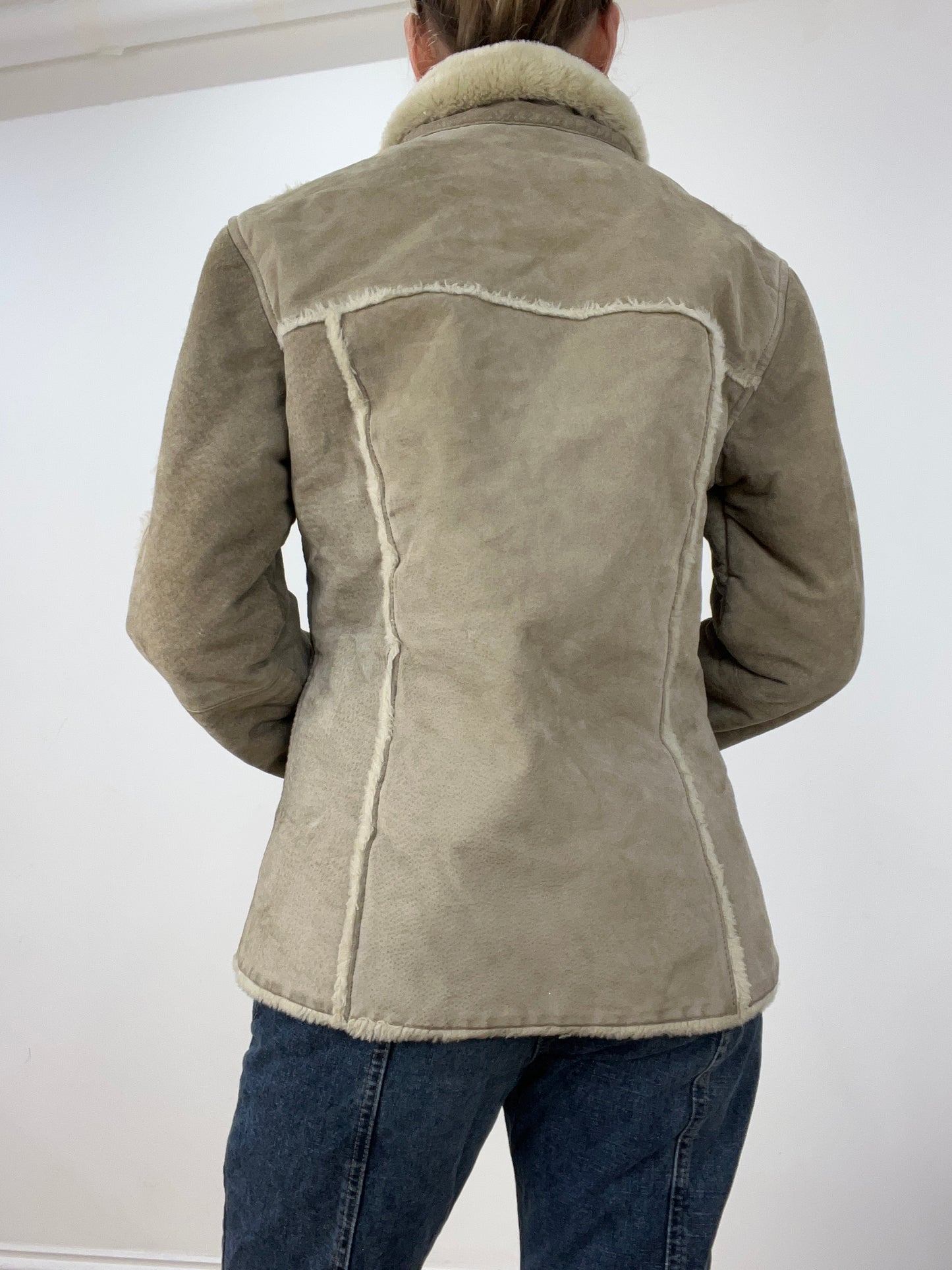 vintage edit six | medium grey suede style zip up jacket