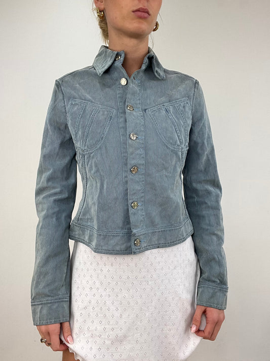 vintage edit six | extra small blue ribbed versace jacket