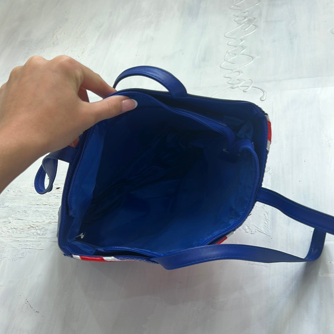 EUROS DROP | blue and red england flag bag