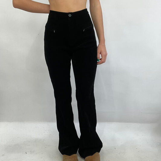 CARRIE BRADSHAW DROP | medium black velour flared trousers