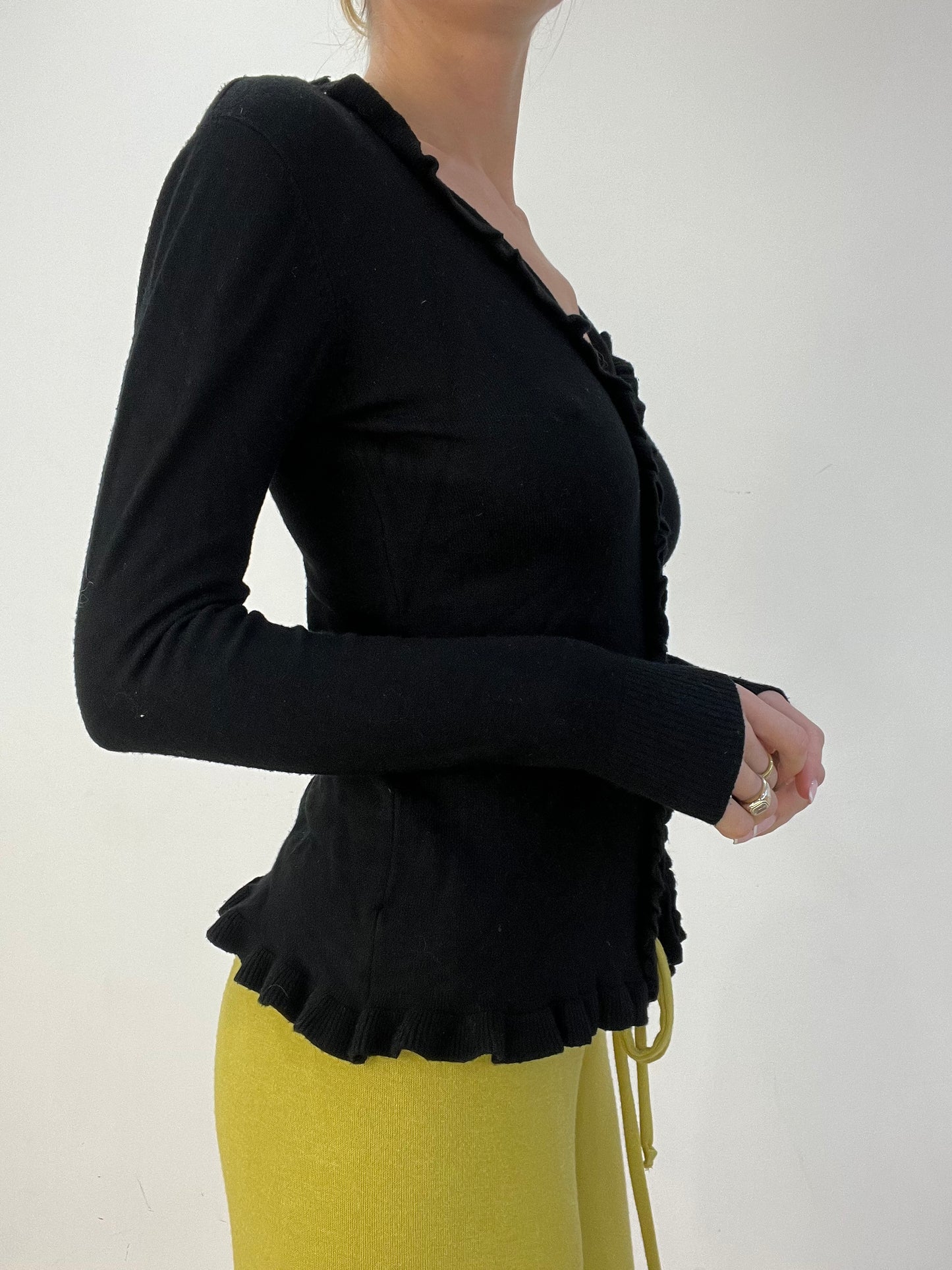 BEST PICKS | medium black ruffle cardigan