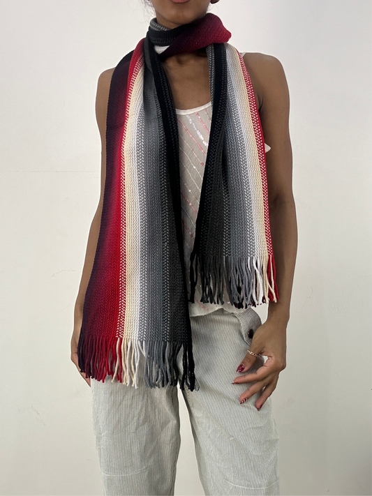 💻BEST PICKS | one size cream striped tassel scarf