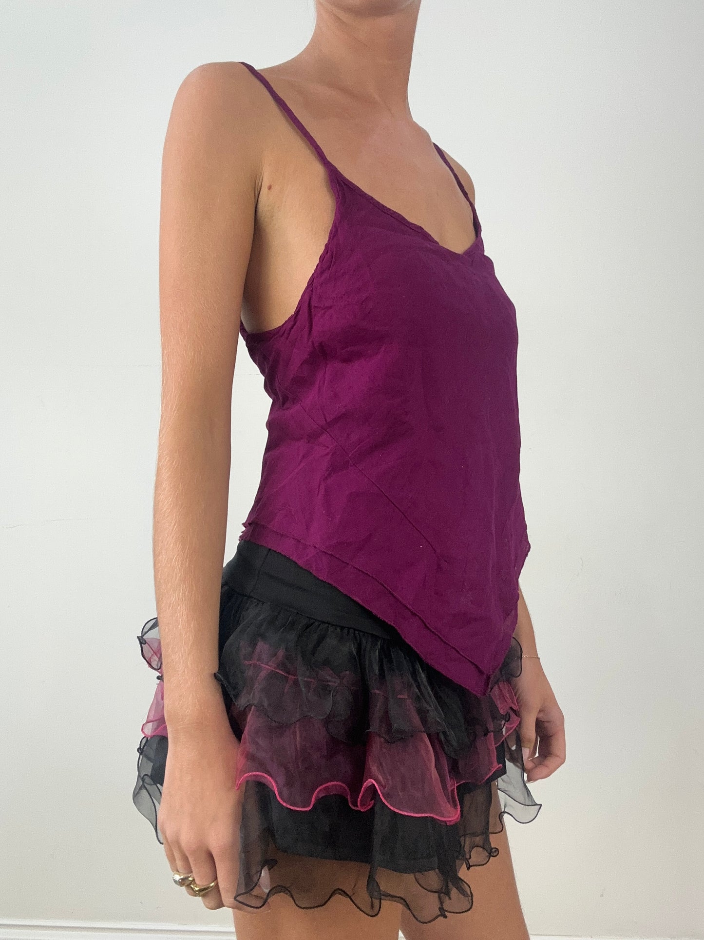 💻HALLOWEEN | small purple linen cami