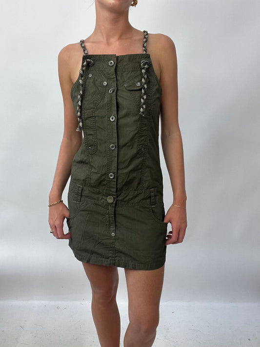 BRAT GIRL SUMMER DROP | small khaki cargo style dress with pockets