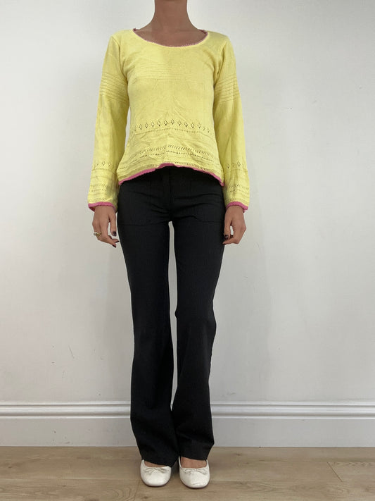 WINTER ESSENTIALS | medium yellow and pink jumper